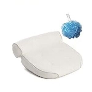 Gorilla Grip White Mesh Premium Bath Pillow with Loofah